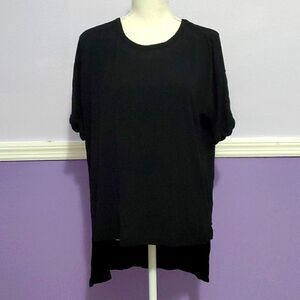 Color Thread Classic Black Soft Modal Short Sleeve Slouchy  Top Athleisure S